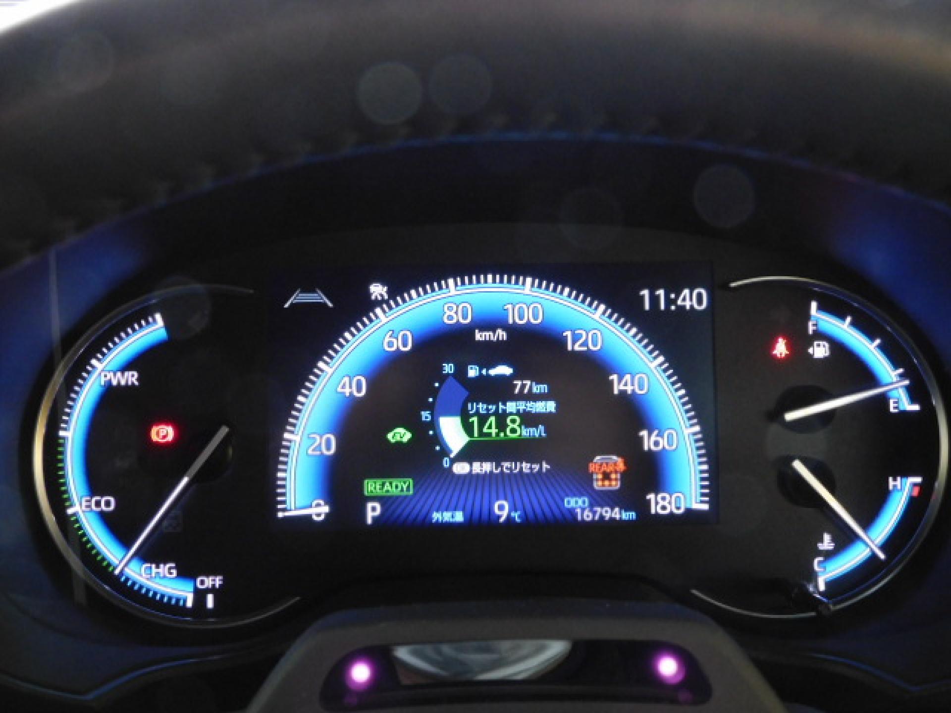 ハイブリッド専用オプティトロンメーター+7インチマルチインフォメーションディスプレイ、ドライバーモニターカメラ