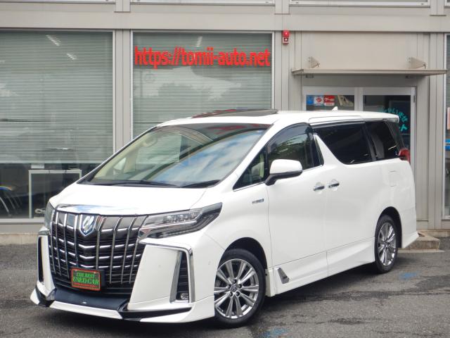 R02年式 アルファードハイブリッツド25エグゼクティブラウンジS4WD メーカー10.5インチディスプレイナビTV 13.3インチリヤシートエンターテインメントシステム パノラミックビューモニター 本革エグゼクティブラウンジパワーシート ツインムーンルーフ TRDエアロバージョン 3眼LEDヘッドライト シーケンシャルターンランプ デジタルインナーミラー ブラインドスポットモニター 両側パワースライドドア パワーバックドア ナビ連動ビルトインETC(2,0)