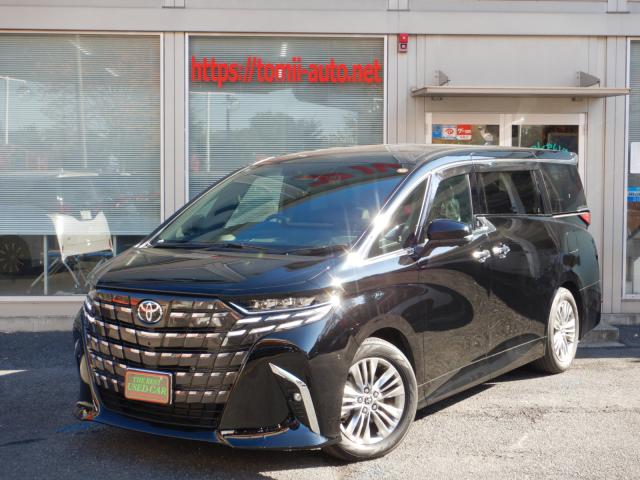 現行型6年式　アルファードハイブリッド２５Z　14インチディスプレイナビTV　パノラミックビューモニター　13.2型有機EL後席ディスプレイ　合成皮革エグゼクティブパワーシート　左右独立ムーンルーフ　トヨタチームメイト　カラーヘッドアップディスプレイ　デジタルインナーミラー　ブラインドスポットモニター　3眼LEDヘッドライト　シーケンシャルターンランプ　両側パワースライドドア　パワーバックドア　ナビ連動ビルトインETC(2,0)　寒冷地仕様