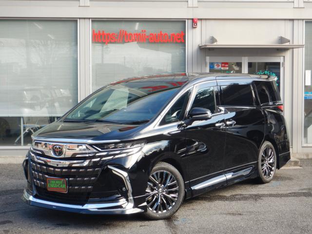 現行型5年式　アルファードハイブリッド25エグゼクティブラウンジ４WD　14インチディスプレイナビTV　ＪＢＬプレミアムサウンドシステム　14インチリヤシートエンターテインメントシステム　パノラミックビューモニター　本革エグゼクティブラウンジパワーシート　左右独立ムーンルーフ　モデリスタエアロバージョン&マフラー　トヨタチームメイト　カラーヘッドアップディスプレイ　ユニバーサルステップ　3眼LEDヘッドライト　シーケンシャルターンランプ　デジタルインナーミラー　ブラインドスポットモニター　シグネチャーイルミブレード　両側パワースライドドア　パワーバックドア　ナビ連動ビルトインETC(2,0)