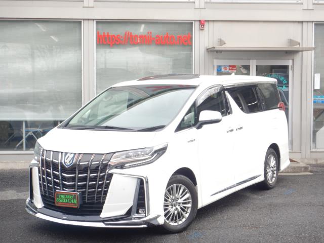 R1年式　アルファードハイブリッド25SR,Cパッケージ４WD　メーカー9.2型ナビゲーションシステム　ＪＢＬプレミアムサウンドシステム　12.1リヤシートエンターテインメントシステム　パノラミックビューモニター　本革エグゼクティブパワーシート　ツインムーンルーフ　モデリスタエアロバージョン　3眼LEDヘッドライト　シーケンシャルターンランプ　デジタルインナーミラー　ブラインドスポットモニター　両側パワースライドドア　パワーバックドア　ナビ連動ビルトインETC(2,0)