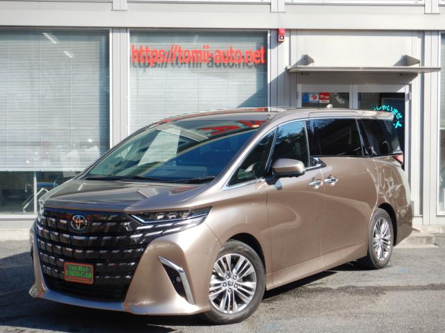 R6年式　アルファードハイブリッド25Z　14インチディスプレイナビTV　パノラミックビューモニター　12.1型フリップダウンモニター　トヨタチームメイト　合成皮革エグゼクティブパワーシート　サユウドクリツムーンルーフ　3眼LEDヘッドライト　シーケンシャルターンランプ　ブラインドスポットモニター　両側パワースライドドア　パワーバックドア　ナビ連動ビルトインETC(2,0)