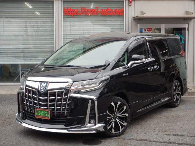 R1年式　アルファードハイブリッド25SR,Cパッケージ４WD　純正１０型ナビTV　後席12.1型フリップダウンモニター　本革エグゼクティブパワーシート　ツインムーンルーフ　3眼LEDヘッドライト　シーケンシャルターンランプ　デジタルインナーミラー　ブラインドスポットモニター　両側パワースライドドア　パワーバックドア　ナビ連動ビルトインETC(2,0)　モデリスタエアロ